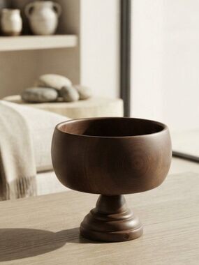 Vintage Diversified Industries Division Solid American Walnut Footed Bowl | Mode